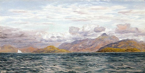 Loch Linnhe, niedaleko Oban, Szkocja (olej na płótnie) autorstwa John Brett