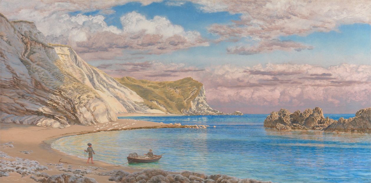 Skały Człowieka Wojny, wybrzeże Dorset autorstwa John Brett