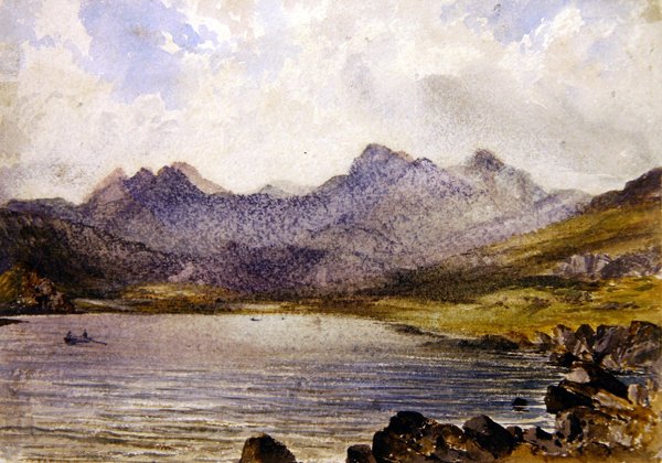 W pobliżu Llyn Crafrant, Walia (akwarela na papierze) autorstwa John Brett