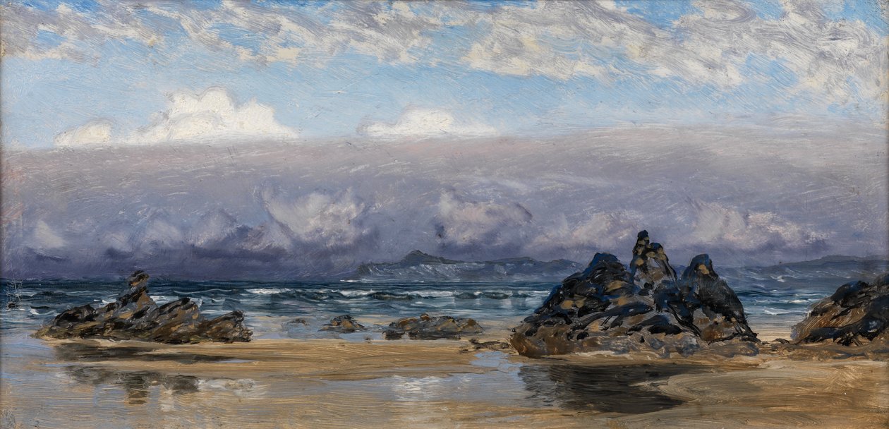 Newquay, Kornwalia (olej na płótnie) autorstwa John Brett
