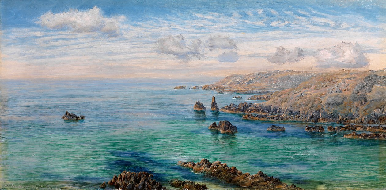 Szkic na południowym wybrzeżu Guernsey autorstwa John Brett