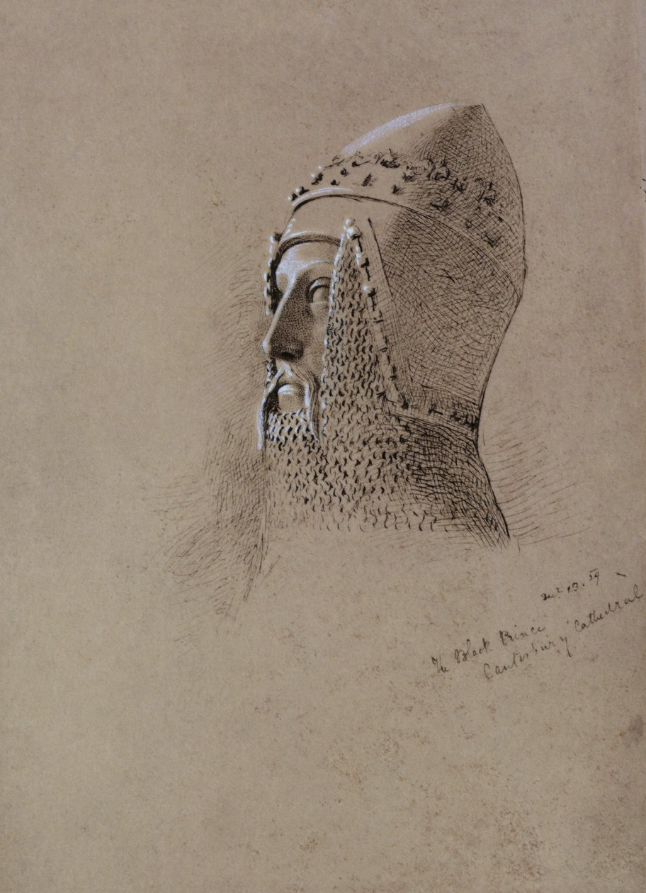 Czarny Książę (1330-76), 13 grudnia 1859 (pióro i atrament na papierze) autorstwa John Brett