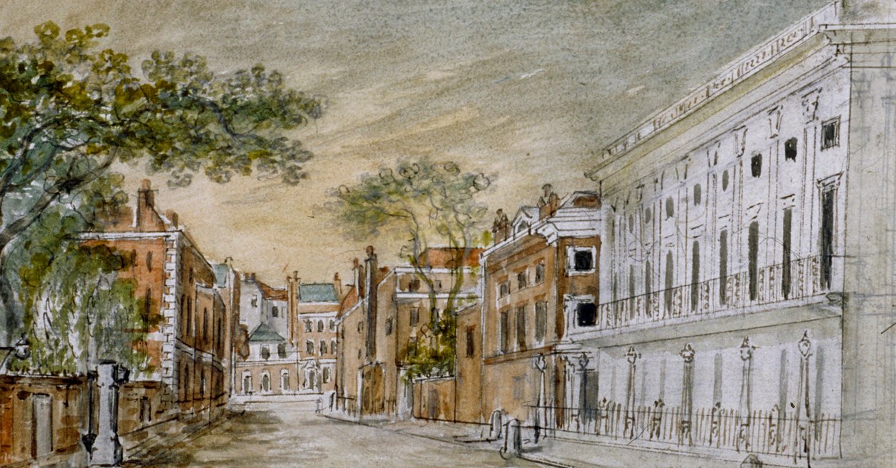 Widok wzdłuż Vigo Lane, City of Westminster, Londyn, 1793 autorstwa John Bromley