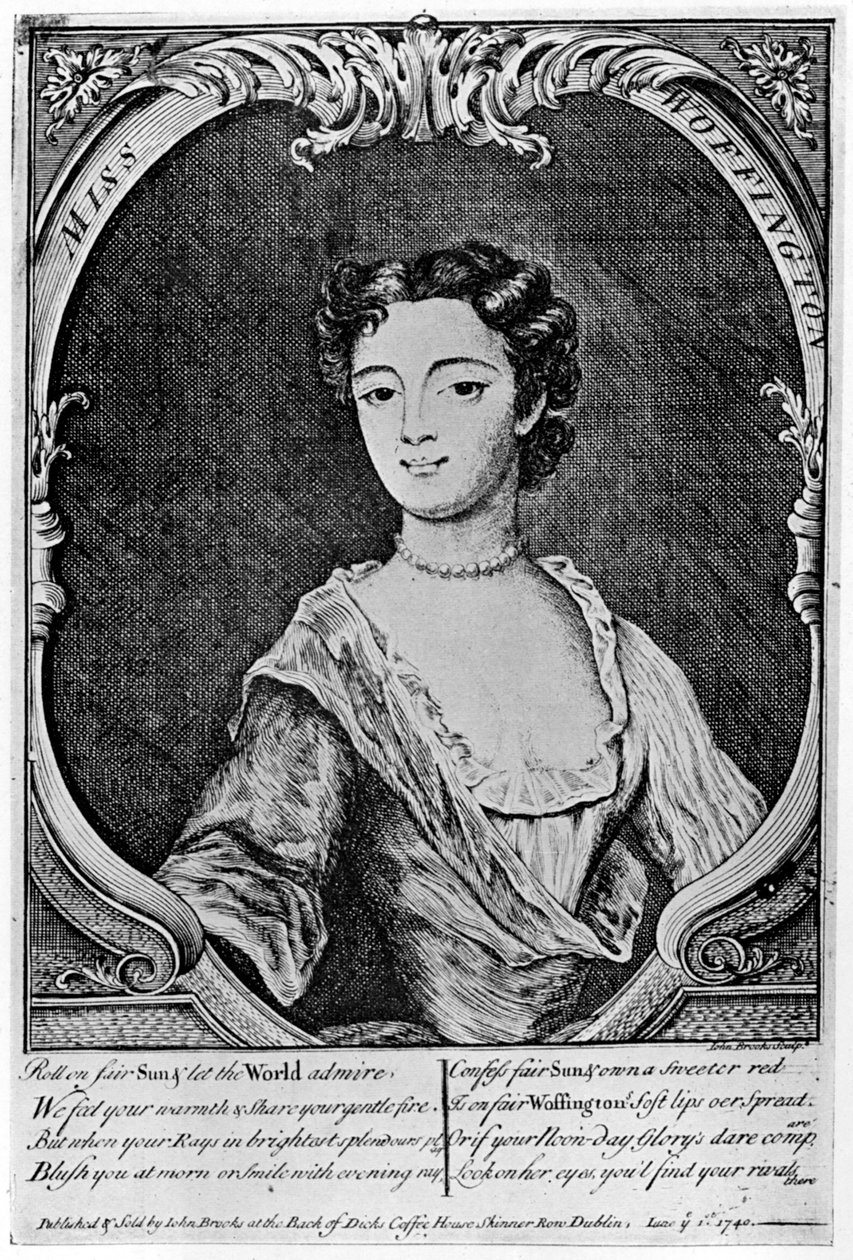 Margaret Peg Woffington 1720-1760, irlandzka aktorka, XVIII wiek 1905. autorstwa John Brooks