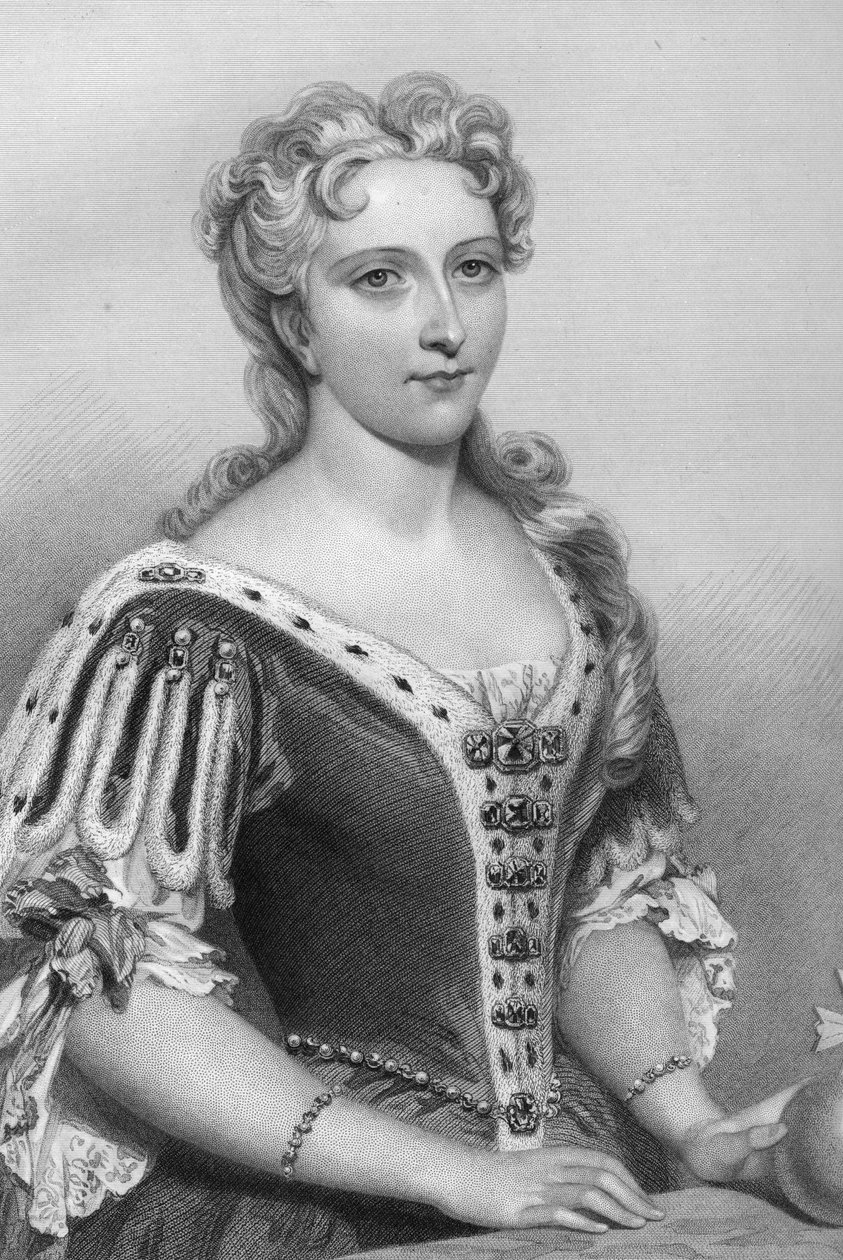 Caroline of Brandenburg-Ansbach 1683-1737, królowa-małżonka króla Jerzego II, 1851. autorstwa John Brown