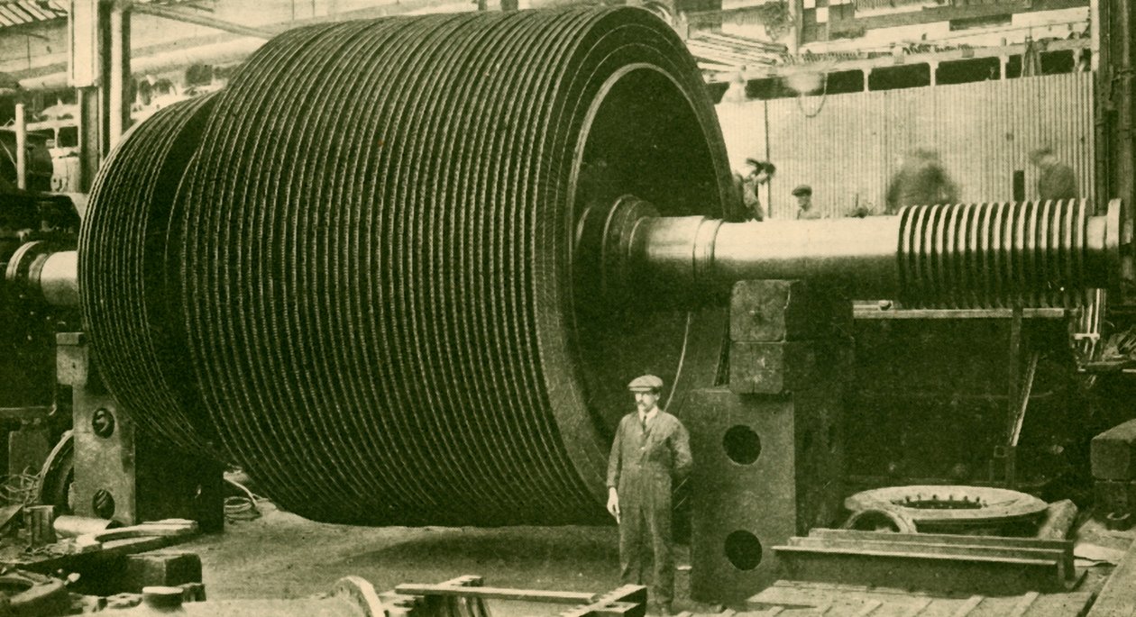 „Ostrzał turbiny bez obudowy”, ok. 1930. autorstwa John Brown and Company