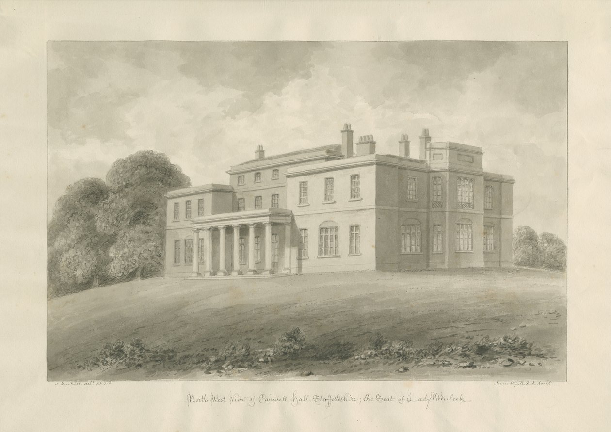 Canwell Hall: rysunek w sepii autorstwa John Buckler