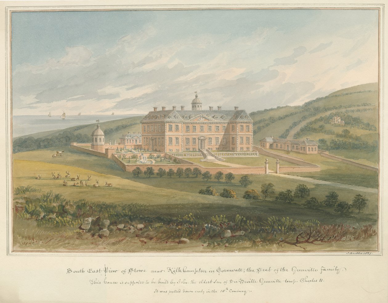 Kornwalia – Kilkhampton – Stowe autorstwa John Buckler