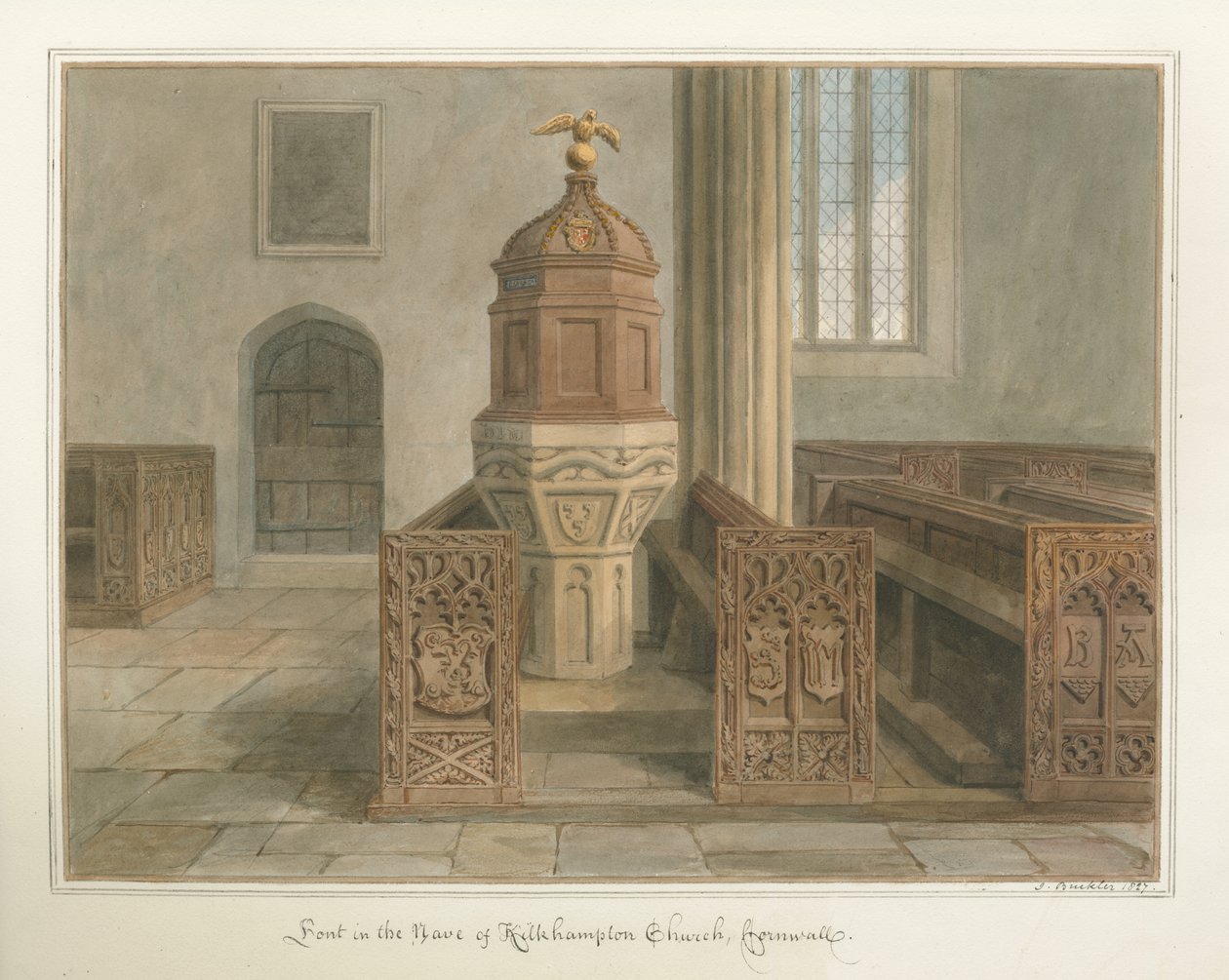 Kornwalia - Kościół Kilkhampton, 1827 autorstwa John Buckler