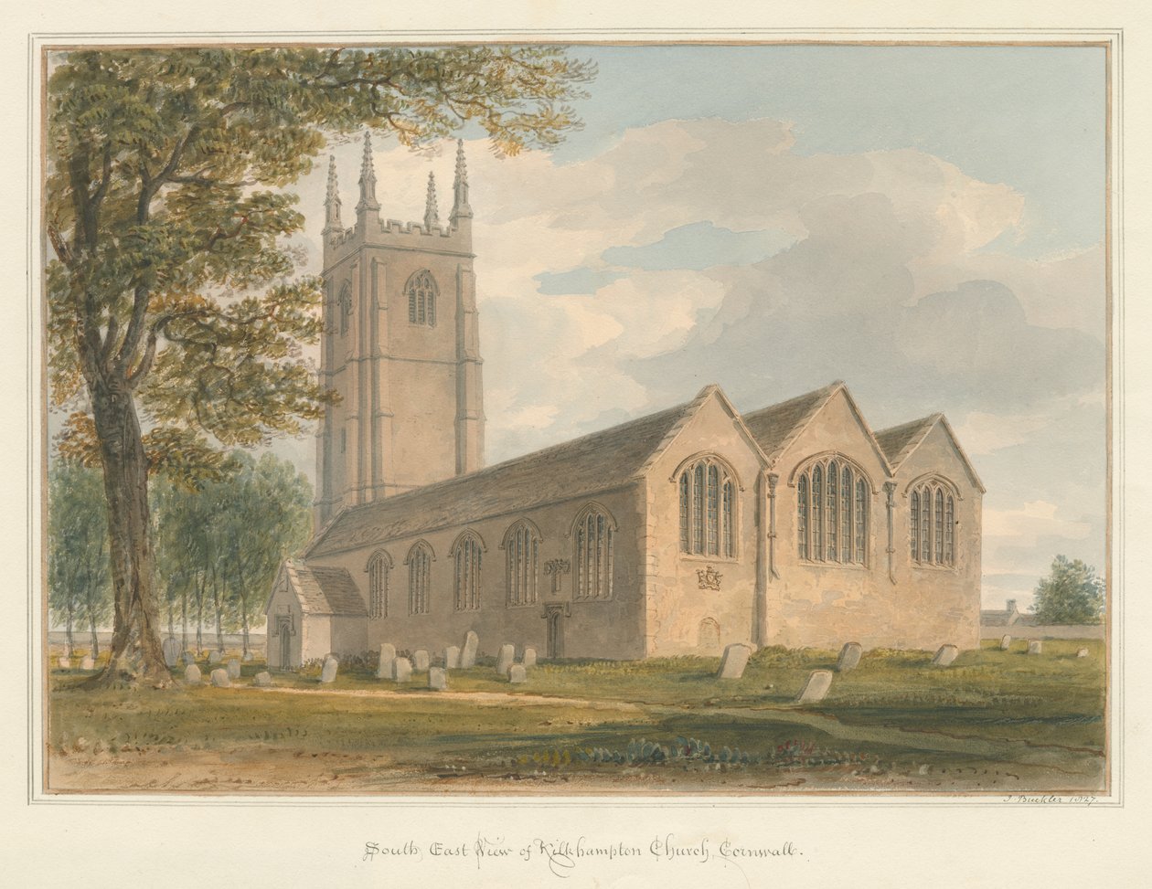 Kornwalia - Kościół Kilkhampton, 1827 autorstwa John Buckler