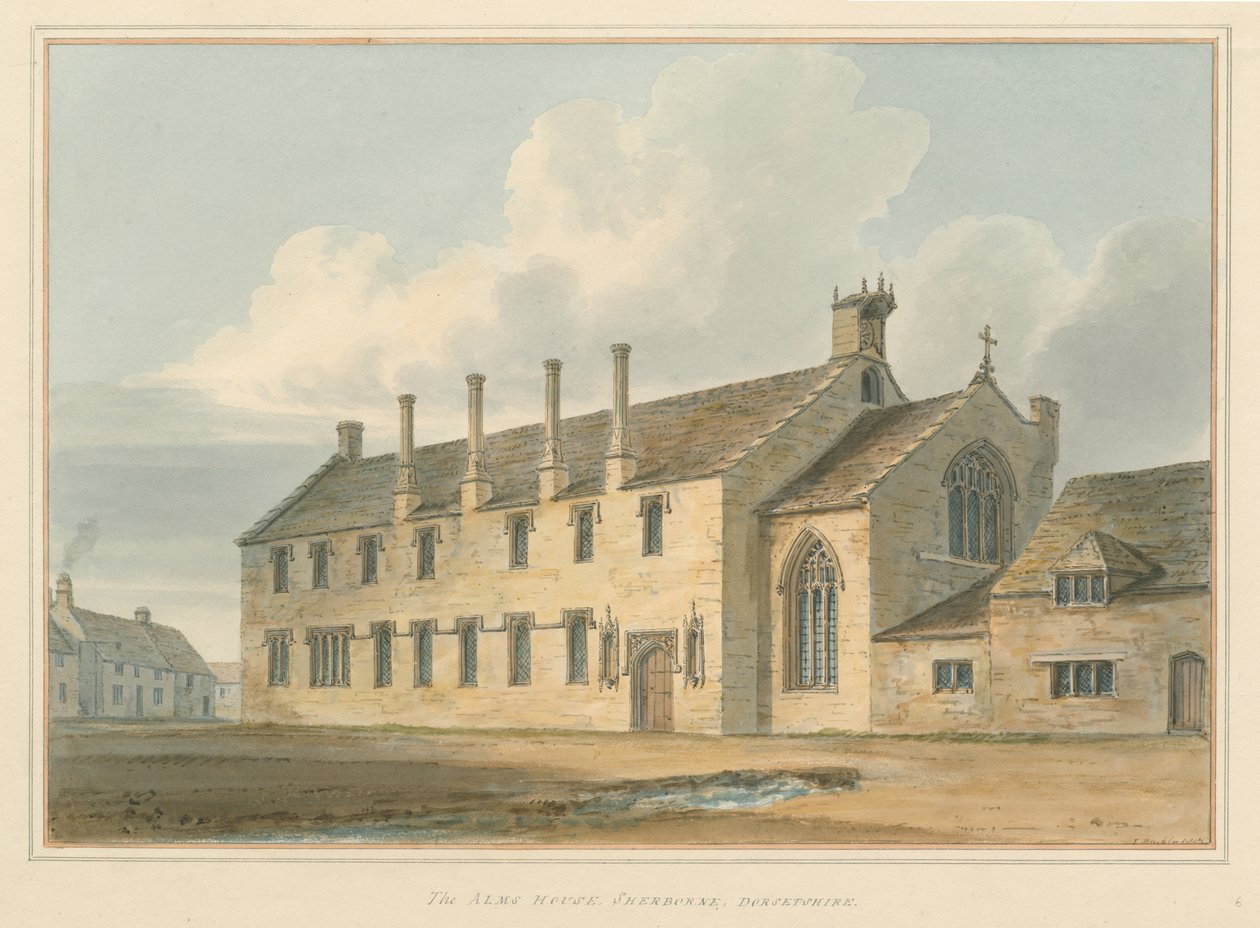 Dorset - Sherborne - Dom Jałmużny, 1802 autorstwa John Buckler