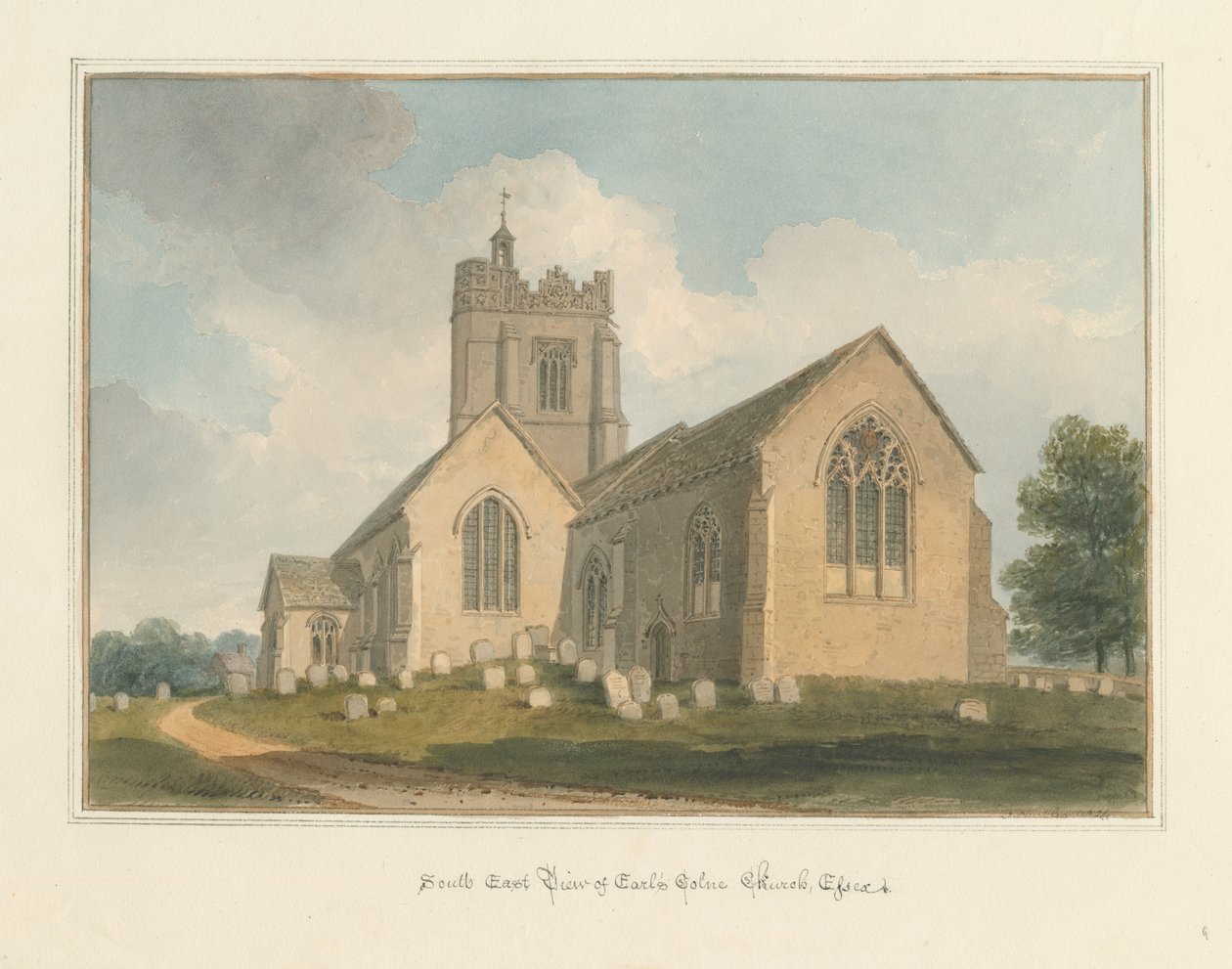 Essex - Kościół Earls Colne, 1824 autorstwa John Buckler