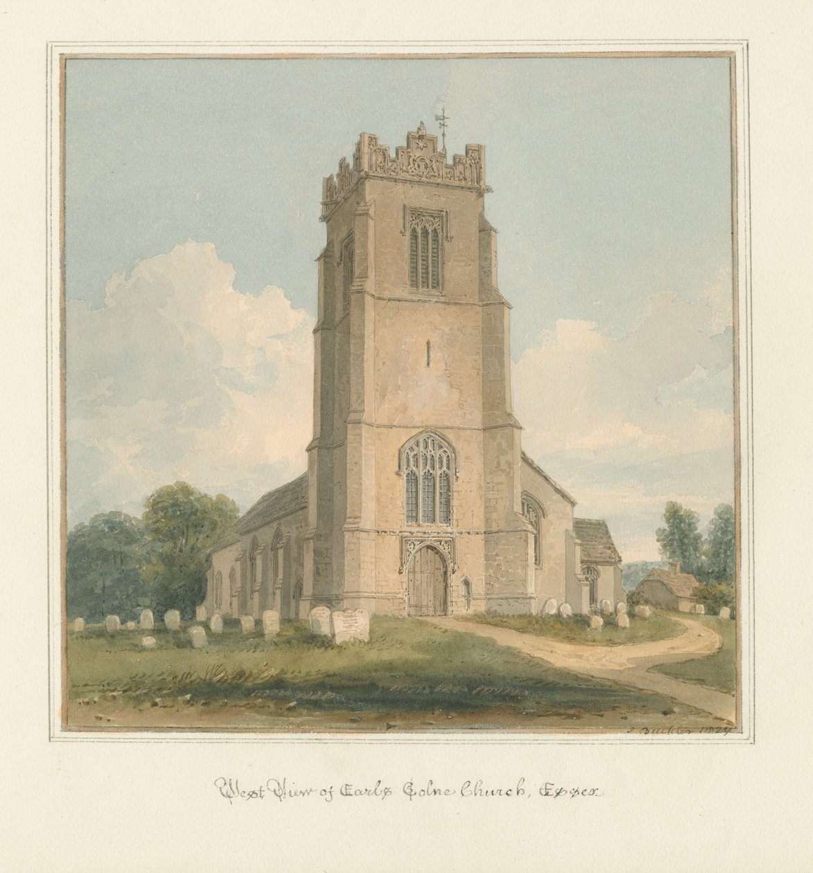 Essex - Kościół Earls Colne, 1824 autorstwa John Buckler