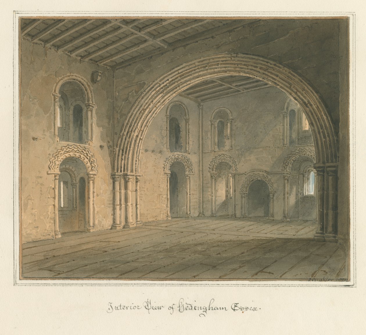 Essex - Hedingham [Zamek] - Wnętrze, 1827 autorstwa John Buckler