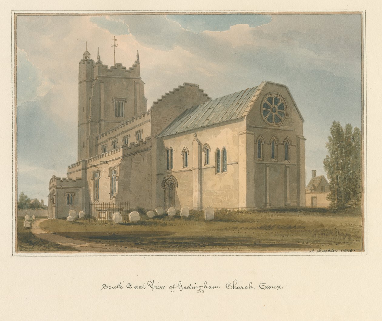 Essex - Hedingham Church autorstwa John Buckler