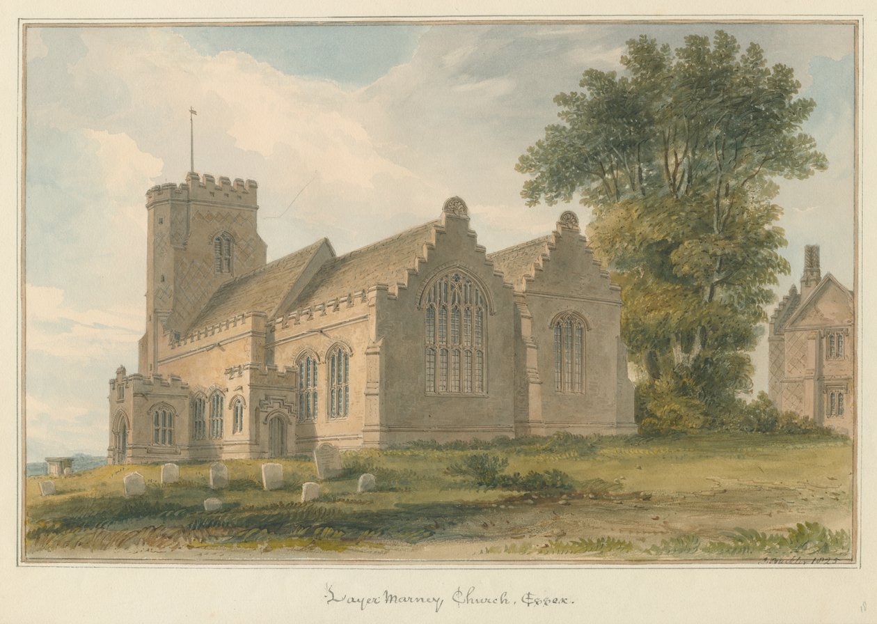 Essex - Kościół Warstw Marneya, 1825 autorstwa John Buckler