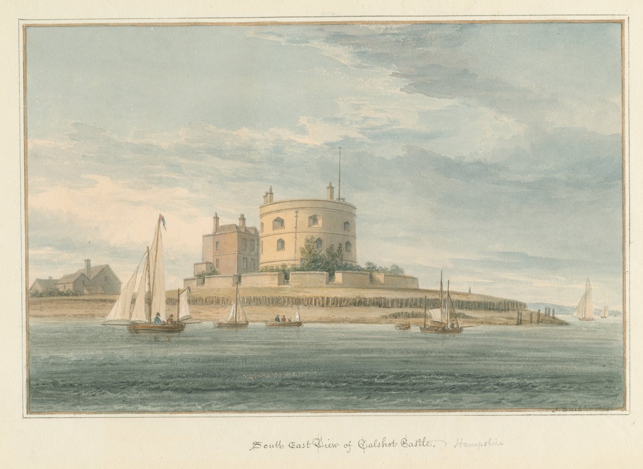 Hampshire – Zamek Calshot, 1824 autorstwa John Buckler