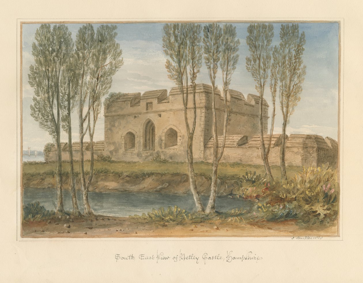 Hampshire - Zamek Netley, 1828 autorstwa John Buckler