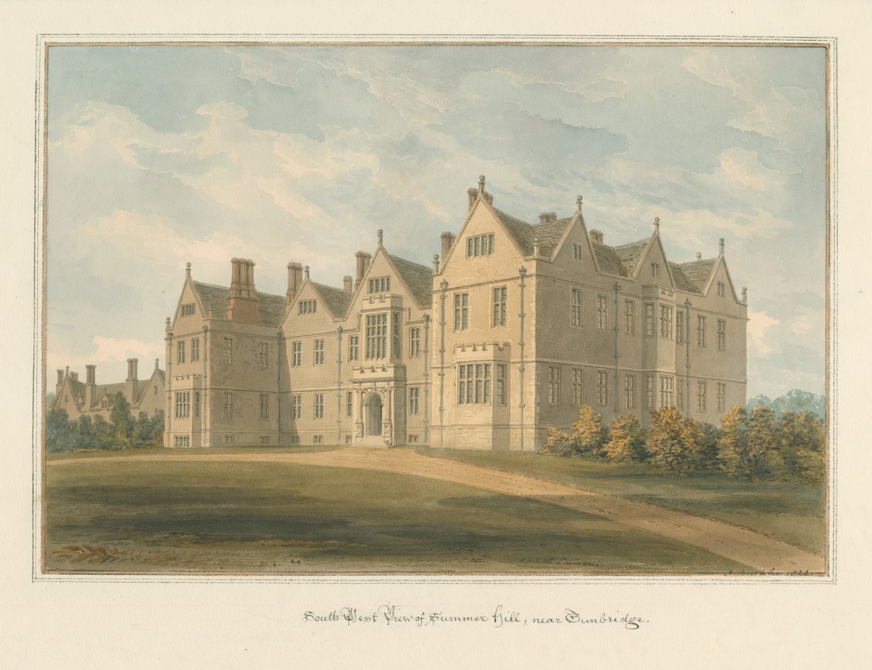 Kent - Tunbridge - Somerhill, 1824 autorstwa John Buckler