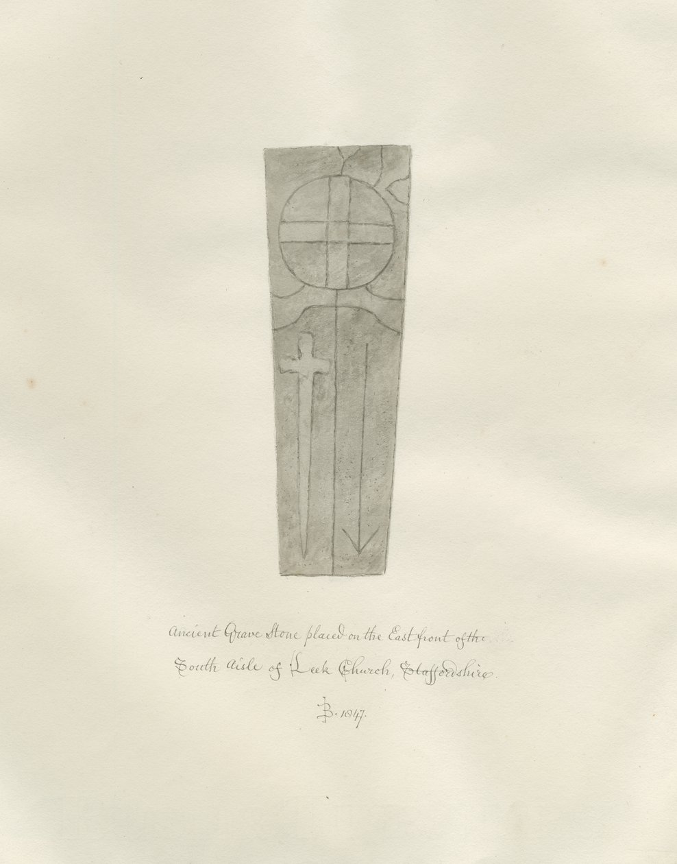 Por Church - Nagrobek: rysunek w sepii autorstwa John Buckler