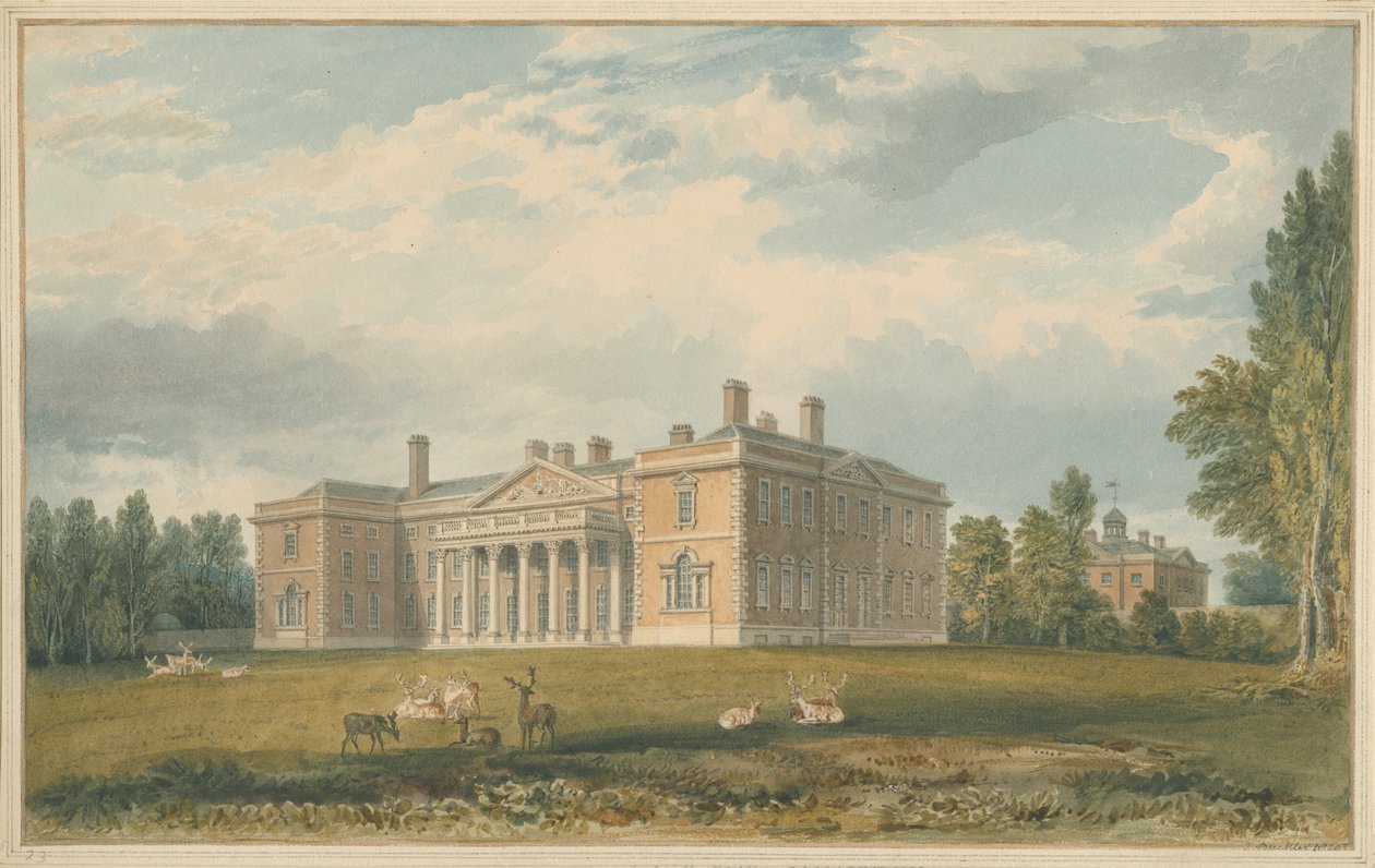 Leicestershire - Gopsall House, 1820 autorstwa John Buckler