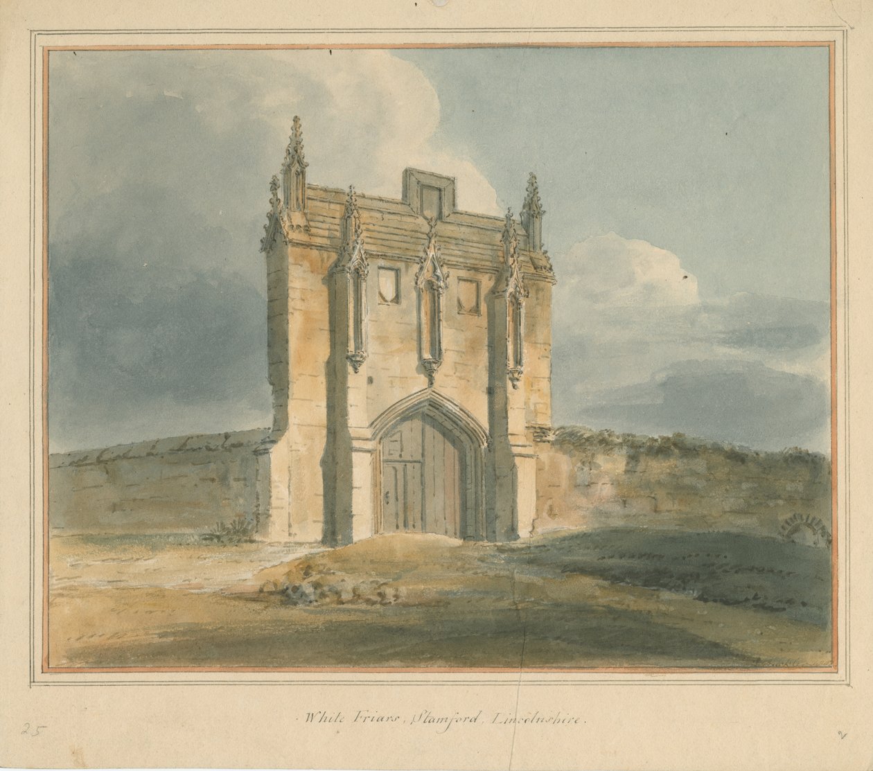 Lincolnshire – Stamford – Biali Bracia, 1802 autorstwa John Buckler