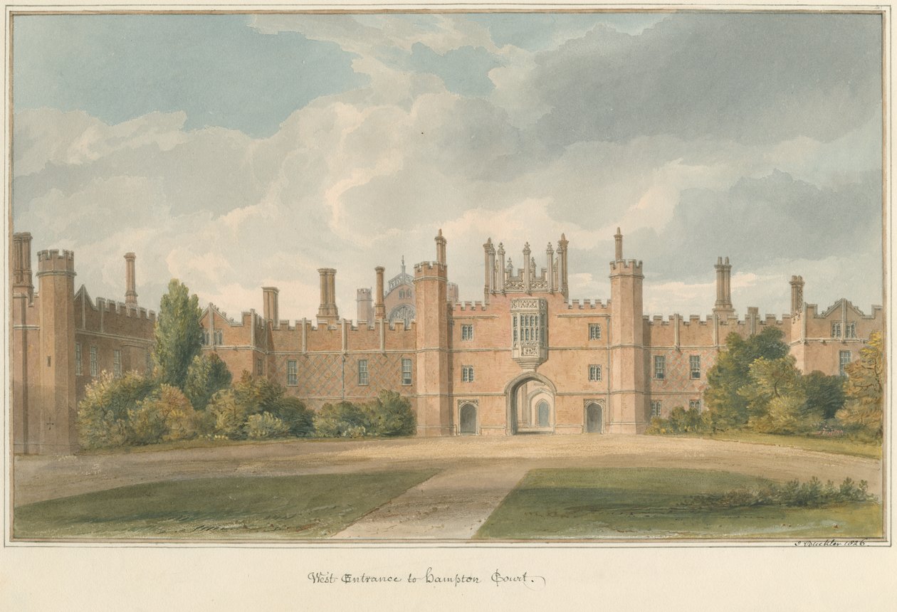 Middlesex - Hampton Court, 1826 autorstwa John Buckler