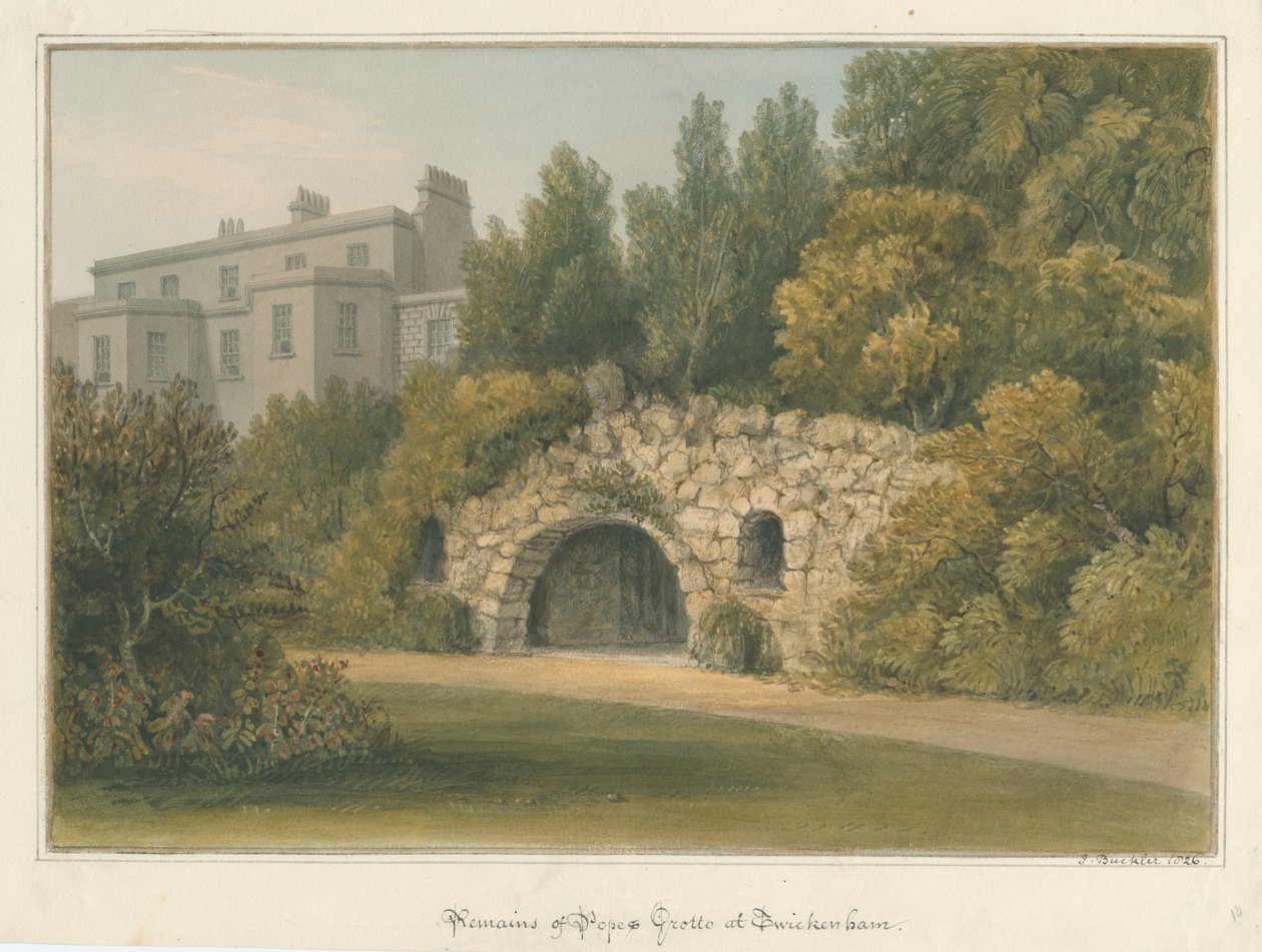 Middlesex - Twickenham - Grota Papieska, 1826 autorstwa John Buckler