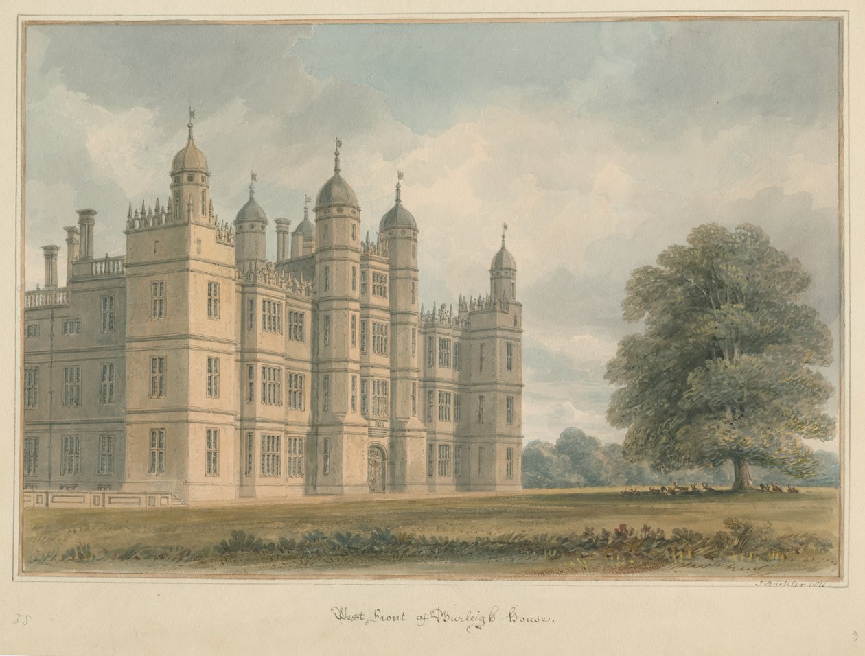 Northamptonshire – Dom Burleigh autorstwa John Buckler