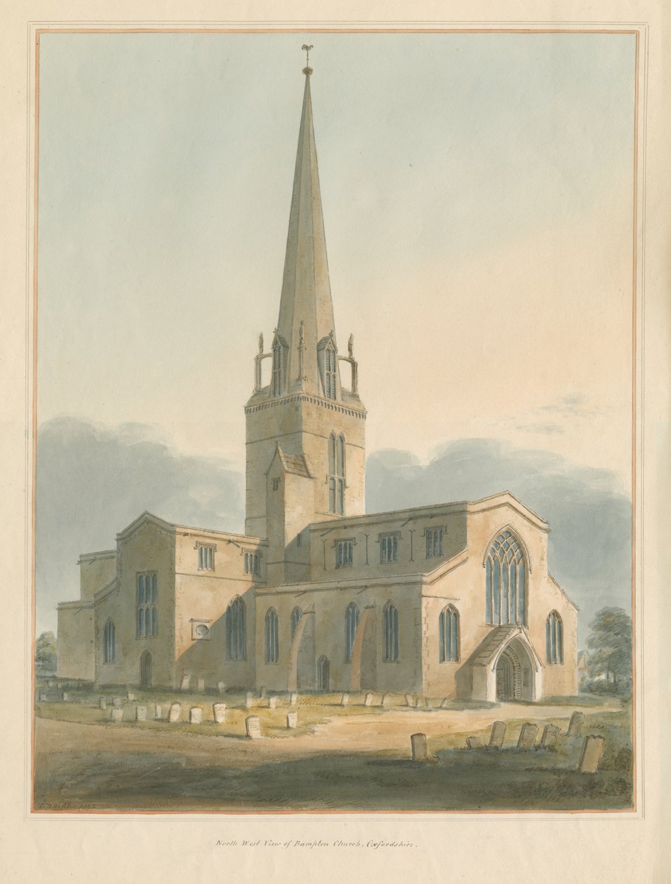 Oxfordshire – Kościół Bampton, 1802 autorstwa John Buckler
