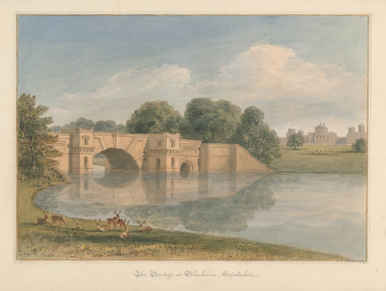 Oxfordshire - Blenheim [Pałac] - Most autorstwa John Buckler
