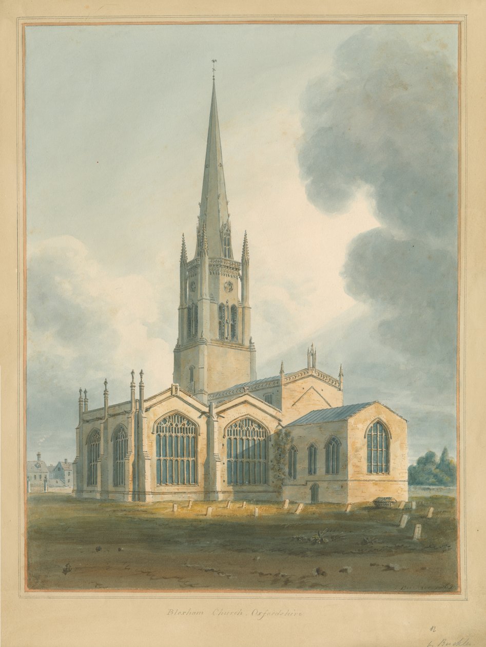 Oxfordshire – Kościół Bloxham, 1802 autorstwa John Buckler