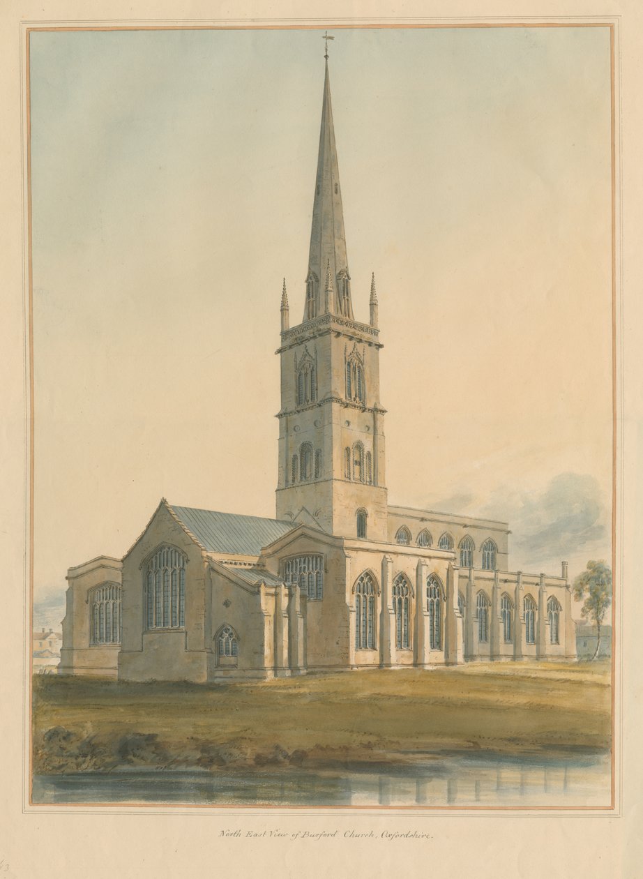 Oxfordshire – Kościół Burford, 1802 autorstwa John Buckler