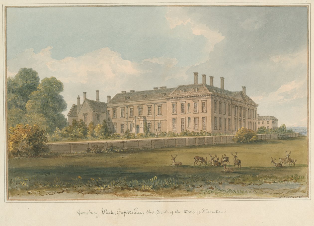 Oxfordshire – Park Cornbury, 1826 autorstwa John Buckler