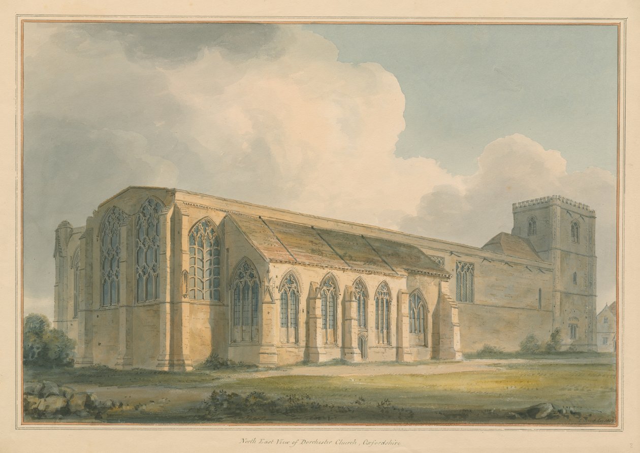 Oxfordshire – Kościół Dorchester, 1803 autorstwa John Buckler