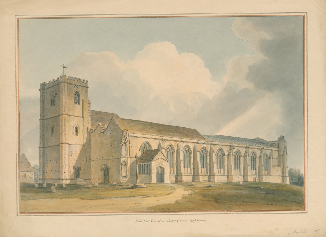 Oxfordshire – Kościół Dorchester, 1803 autorstwa John Buckler