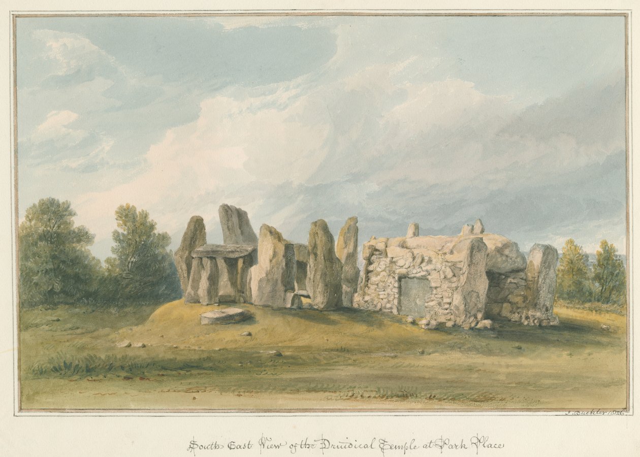 Oxfordshire – Henley upon Thames – Świątynia Druidyczna, 1826 autorstwa John Buckler
