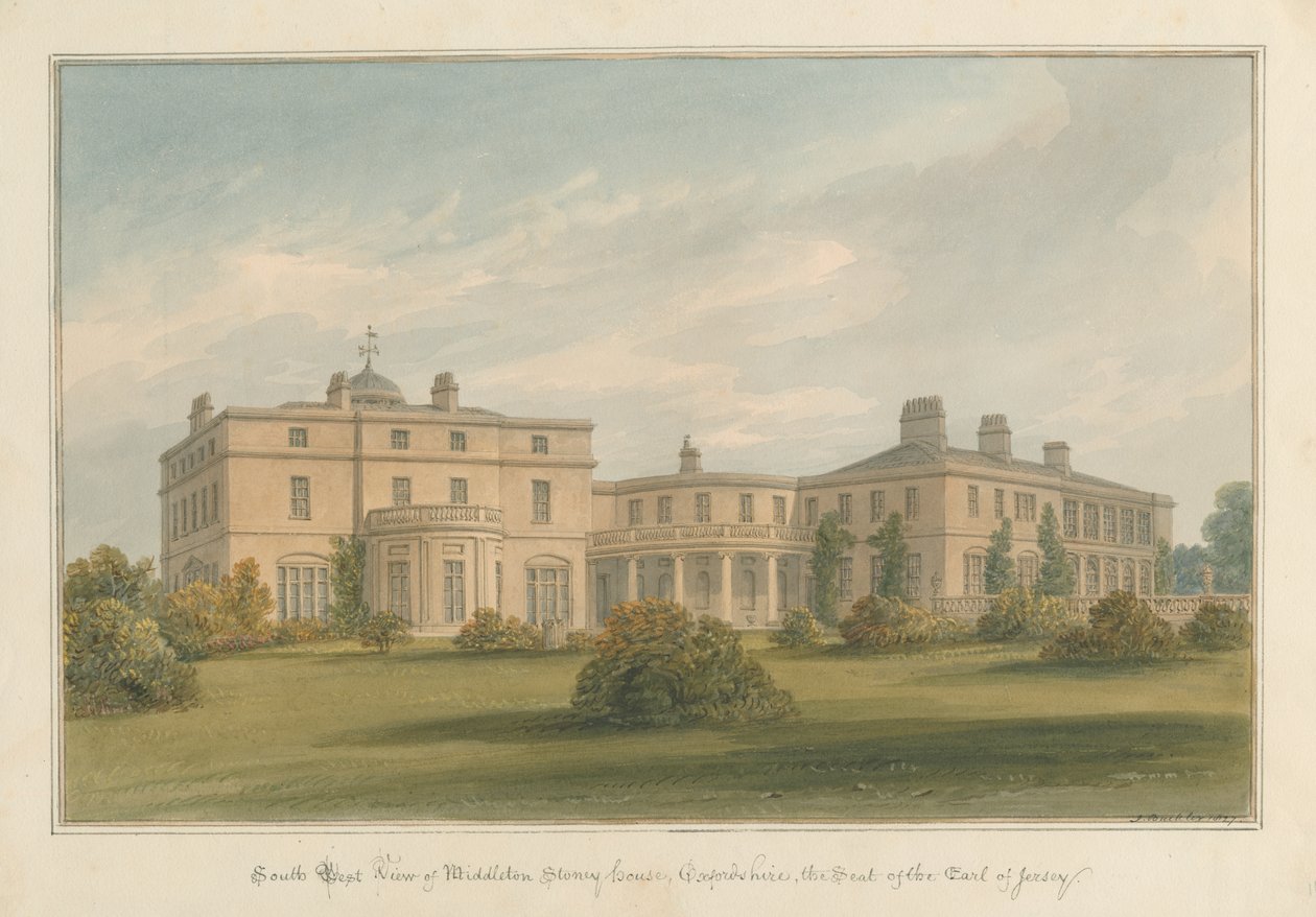 Oxfordshire - Middleton Stoney House, 1827 autorstwa John Buckler