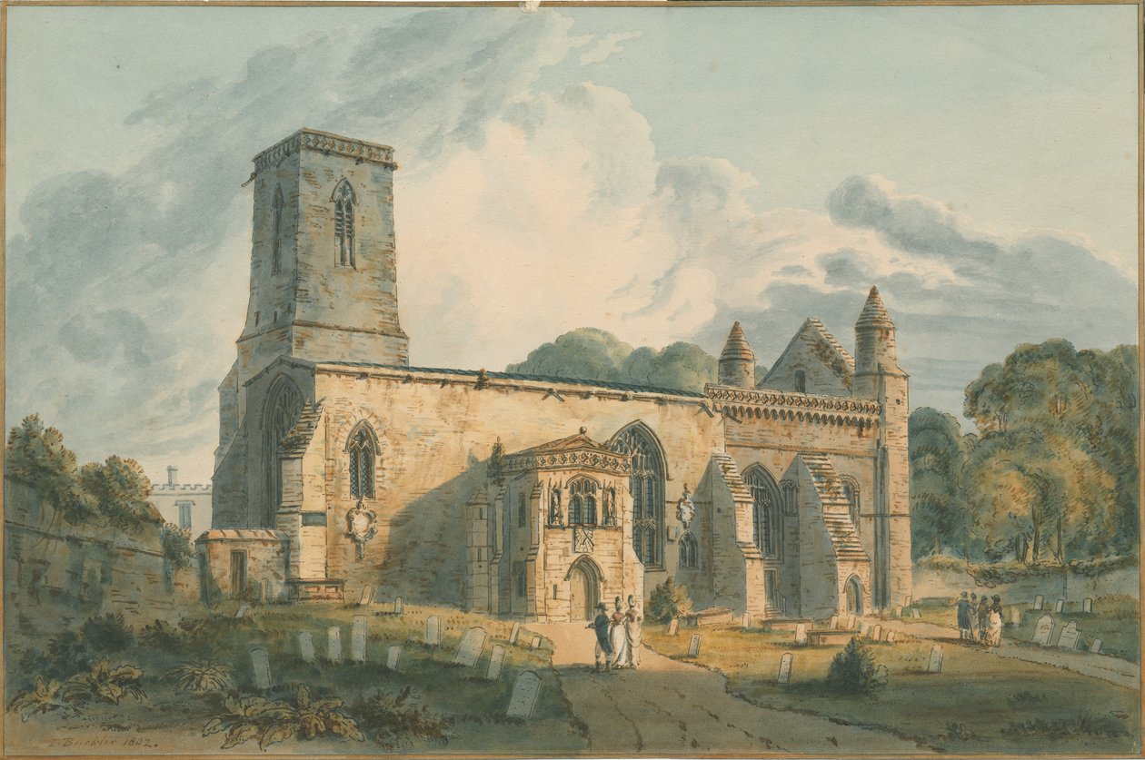 Oxfordshire - kościół św. Piotra i Pawła, 1802 r autorstwa John Buckler