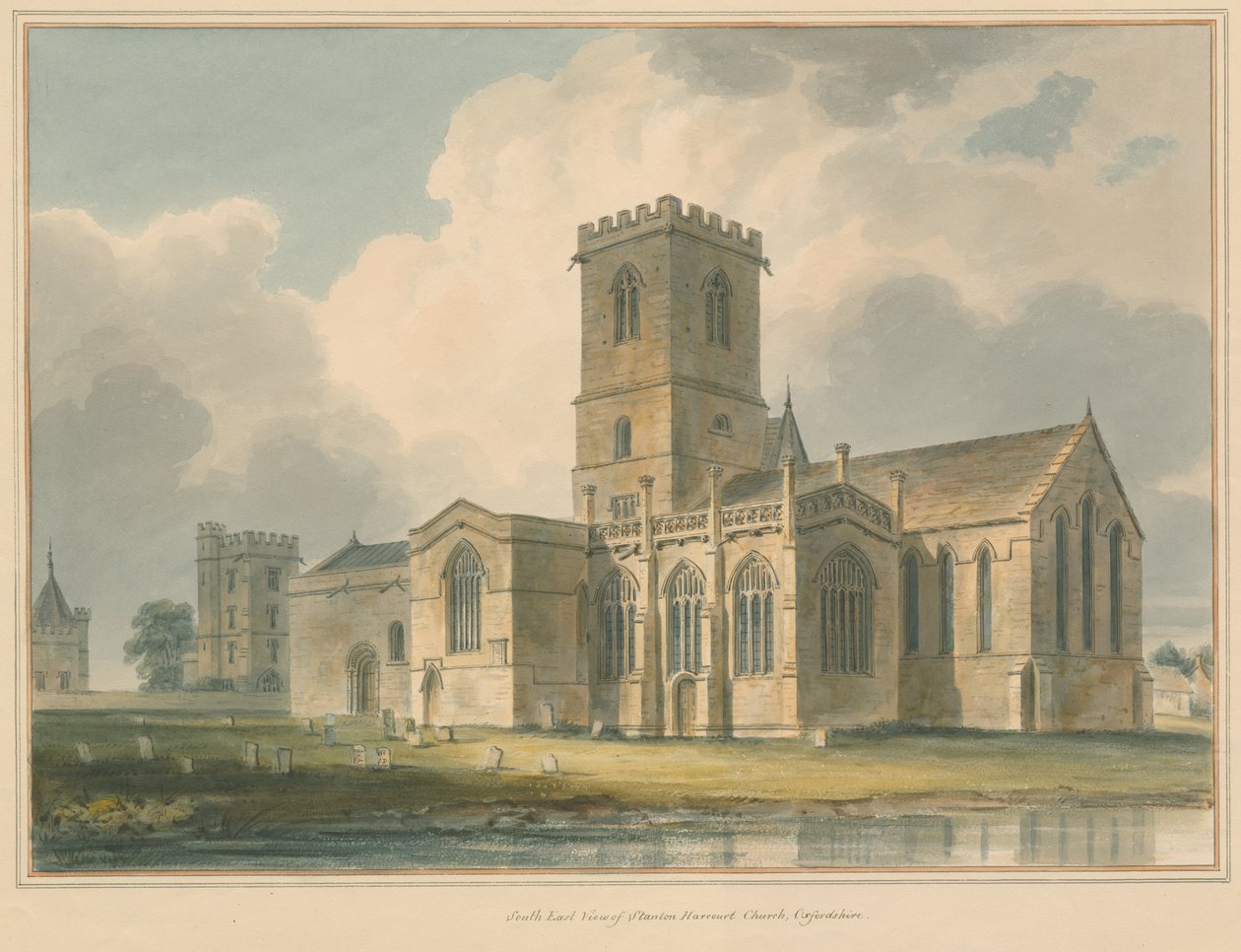 Oxfordshire – Kościół Stanton Harcourt, 1830 autorstwa John Buckler