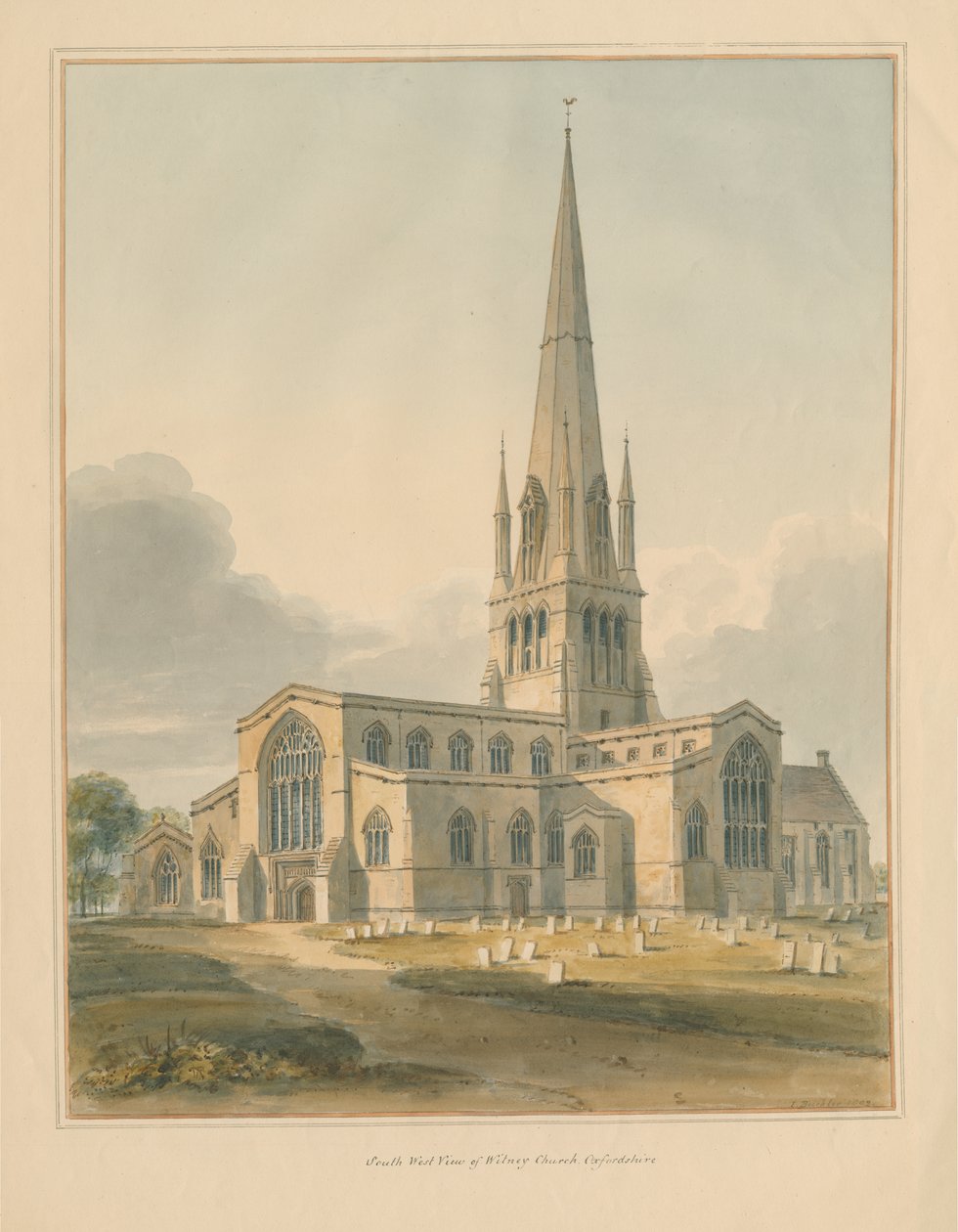 Oxfordshire – Kościół Witney autorstwa John Buckler