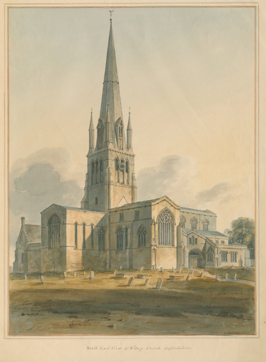Oxfordshire – Kościół Witney, 1802 autorstwa John Buckler