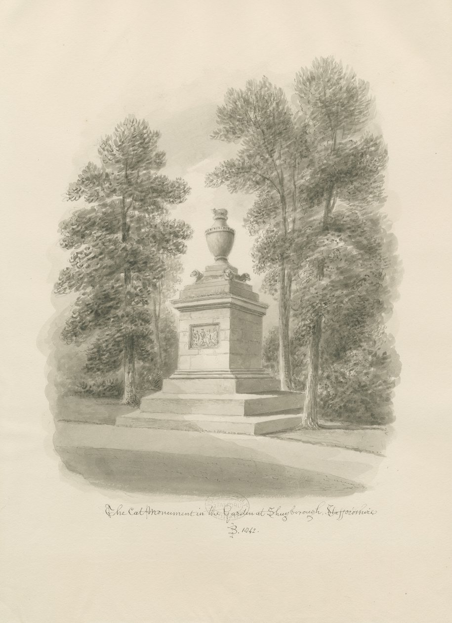 Shugborough - Pomnik Kota: rysunek w sepii autorstwa John Buckler