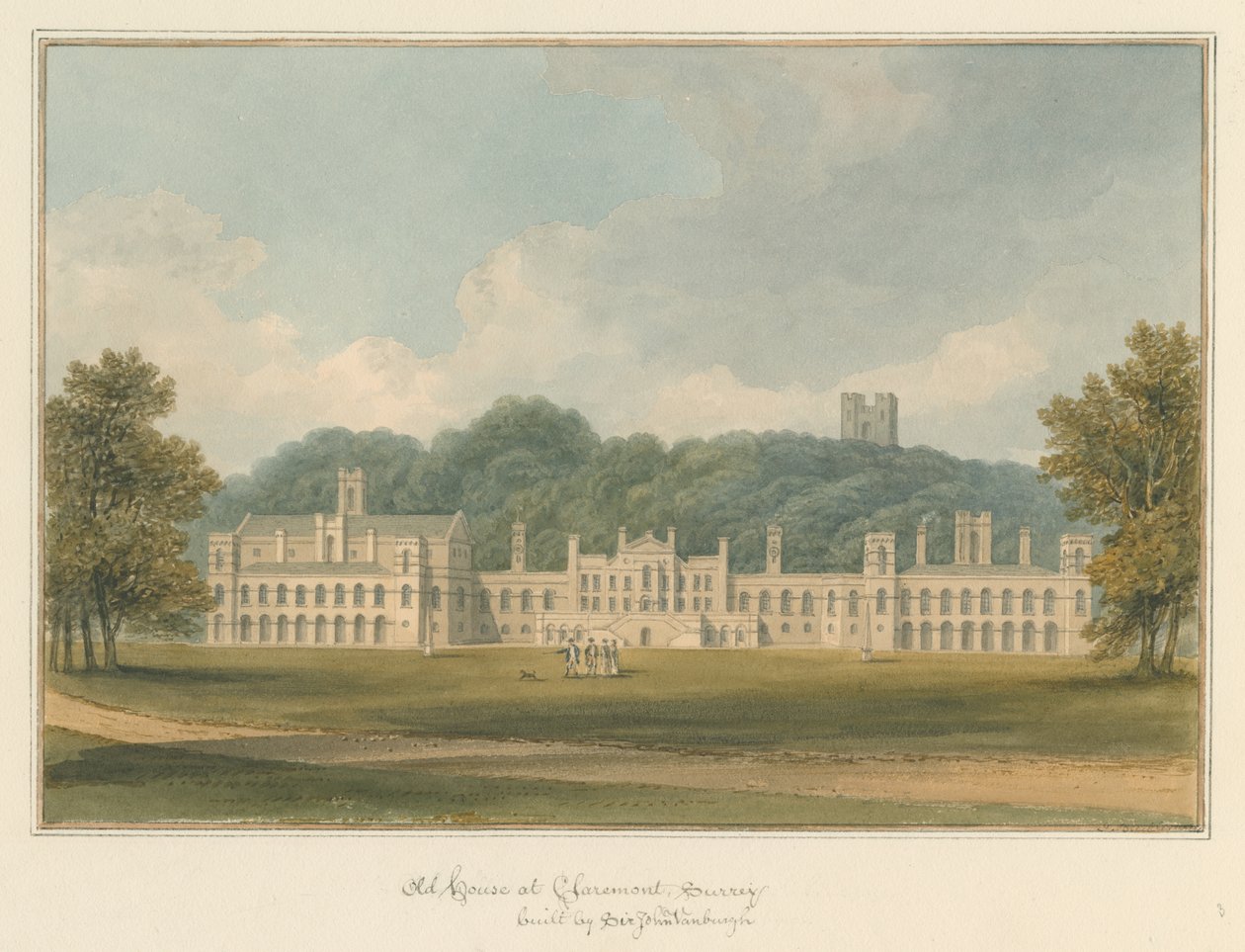 Surrey - Claremont - Stary Dom, 1824 autorstwa John Buckler