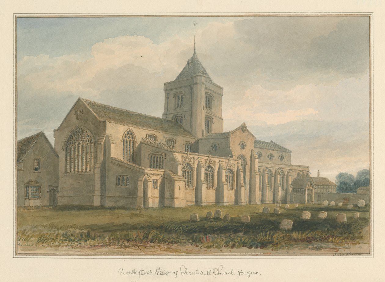 Sussex - kościół Arundel, 1804 autorstwa John Buckler