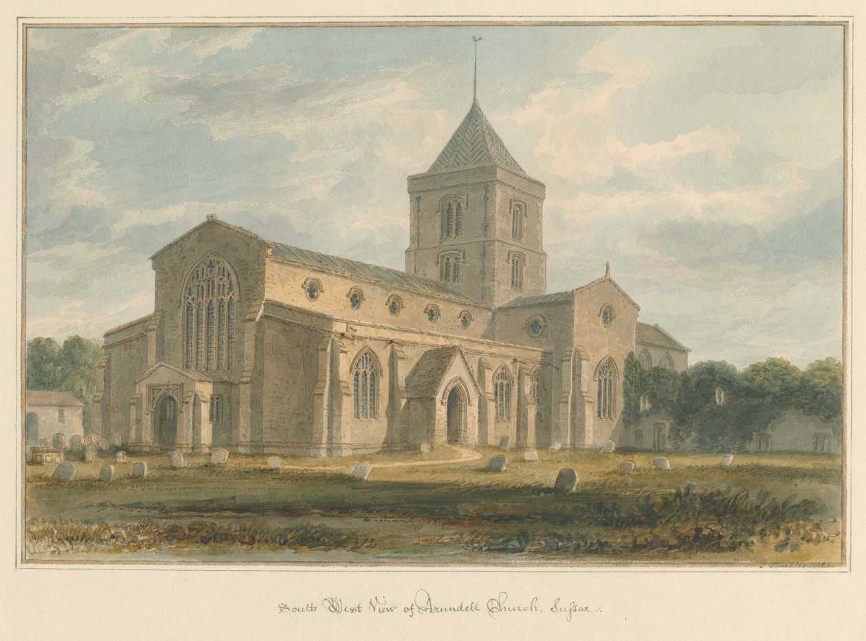 Sussex - kościół Arundel, 1804 autorstwa John Buckler