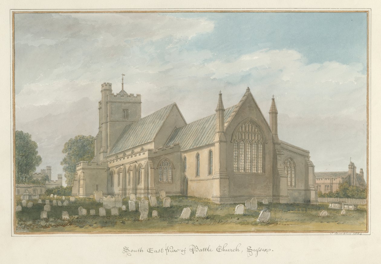 Sussex - Kościół Bitewny, 1824 autorstwa John Buckler