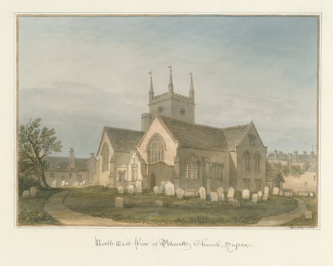 Sussex - Kościół Petworth, 1825 autorstwa John Buckler