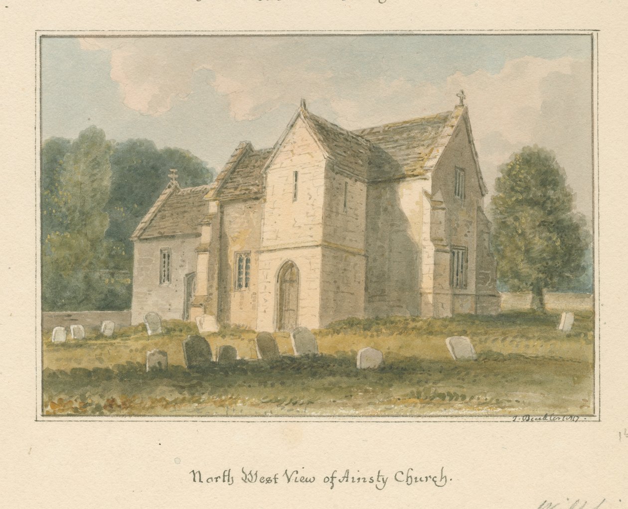 Wiltshire - Ansty - Kościół, 1817 autorstwa John Buckler