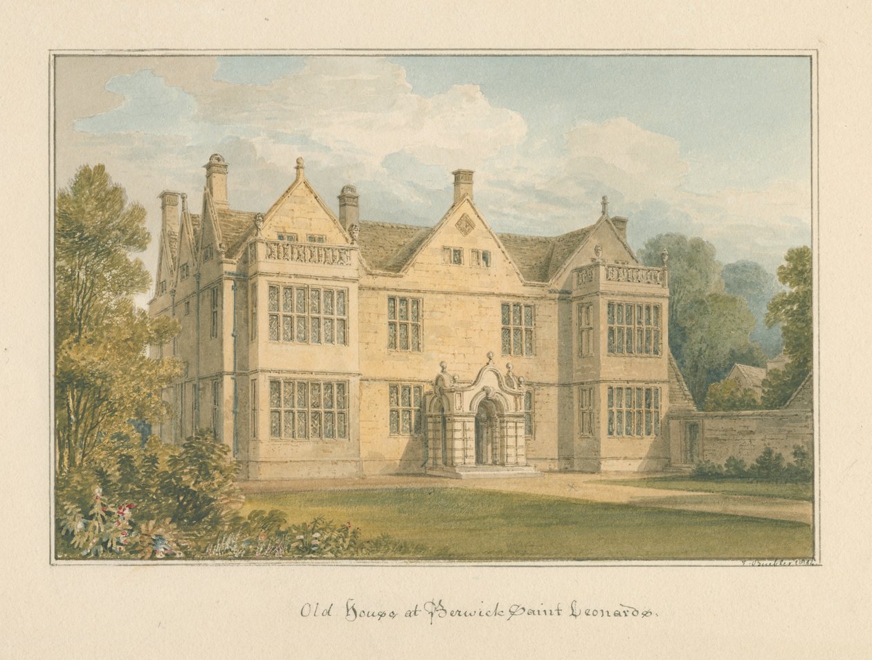 Wiltshire - Berwick Saint Leonardo - Stary dom, 1814 autorstwa John Buckler